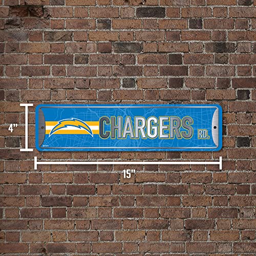 Rico Industries NFL Los Angeles Chargers Home Décor Metal Street Sign (4" x 15") - Great for Home, Office, Bedroom, & Man Cave - Made,Silver by Rico Industries - Used condition - Image 6