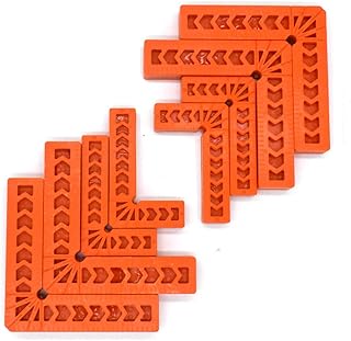 Positioning Squares, Woodworking Tool, Positioning Metric Marking Gauge, 90 Degree Corner Clamp Angle Ruler,Carpentry Squares for Picture Frames, Boxes, Cabinets or Drawers, Set of 8 (3" 4"）