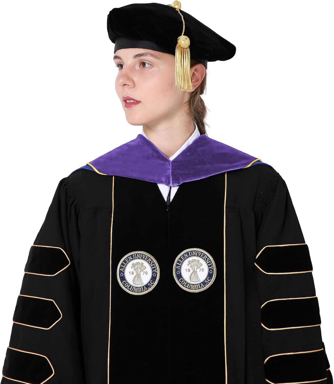 GraduationMall Graduation Doctoral Hood for Law PhD Degree Deluxe Doctorate Academic Hood With Gold Piping