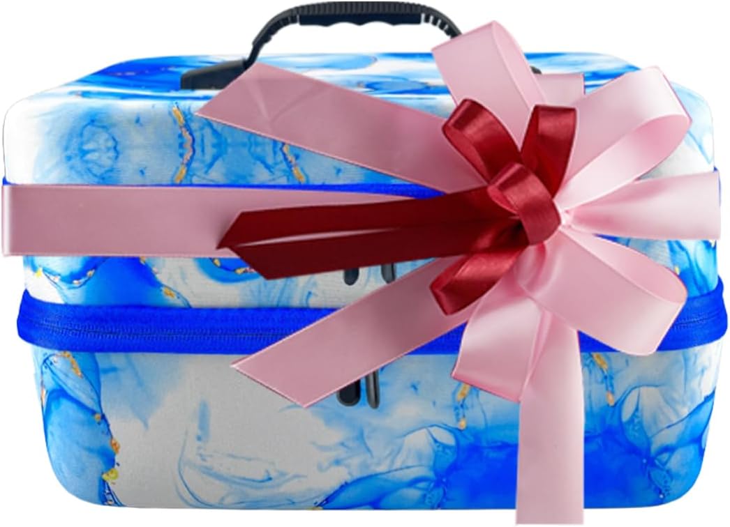 SuSentak Diamond Art Storage Containers with Dot Drill Tools,240 Slots Bead Organizer Case for 5D DIY Art Kits, Portable Craft Box for Diamond Painting Accessories (Blue)