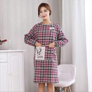 ZackLiz Fartuszek do gotowania z długim rękawem, odzież robocza, regulowany, dla dorosłych i kobiet, rodzina, kuchnia, restauracja, hotel, uniform na zewnątrz BBQ Beauty Barber