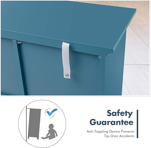 Miniatura 7 de Giantex Aparador de buffet, armario de almacenamiento de madera, mesa consola con 4 cajones, credenza de 2 puertas, muebles de sala de estar,