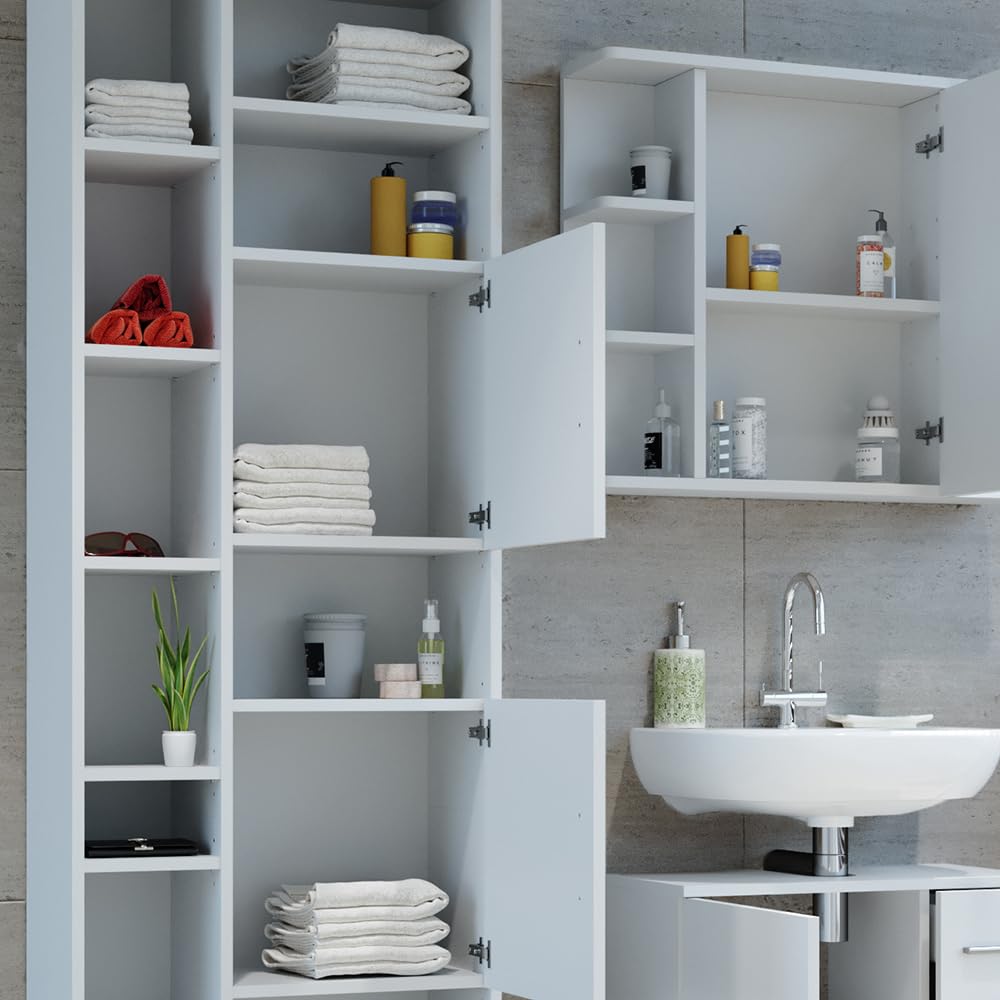 Vicco Mobile bagno alto Ilias, Bianco, 60 x 190 cm