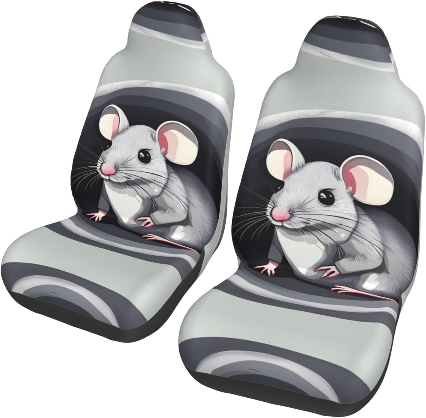 Mouse in The Hole Printed Car Seat Covers - 2 Pack, Bus, Ferry Seat Covers, Protect Car, SUV, Truck, Van, Car Seat Covers,