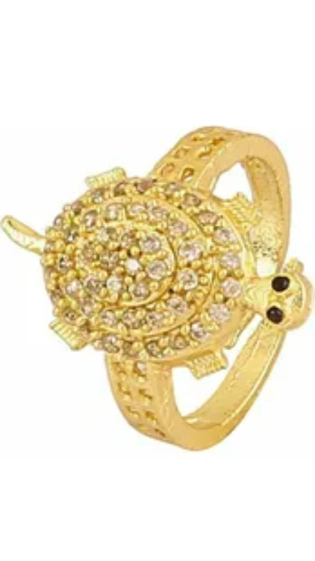 VAIBHAV TRADING COMPANY® Meru/Kachua/Tortoise/Bhagya/Good Luck Ring with Black Eyes with Cubic Zirconia/American Diamond For Men and Women(For Health, Wealth, Happiness, Prosperity, Name, Fame)-image-8