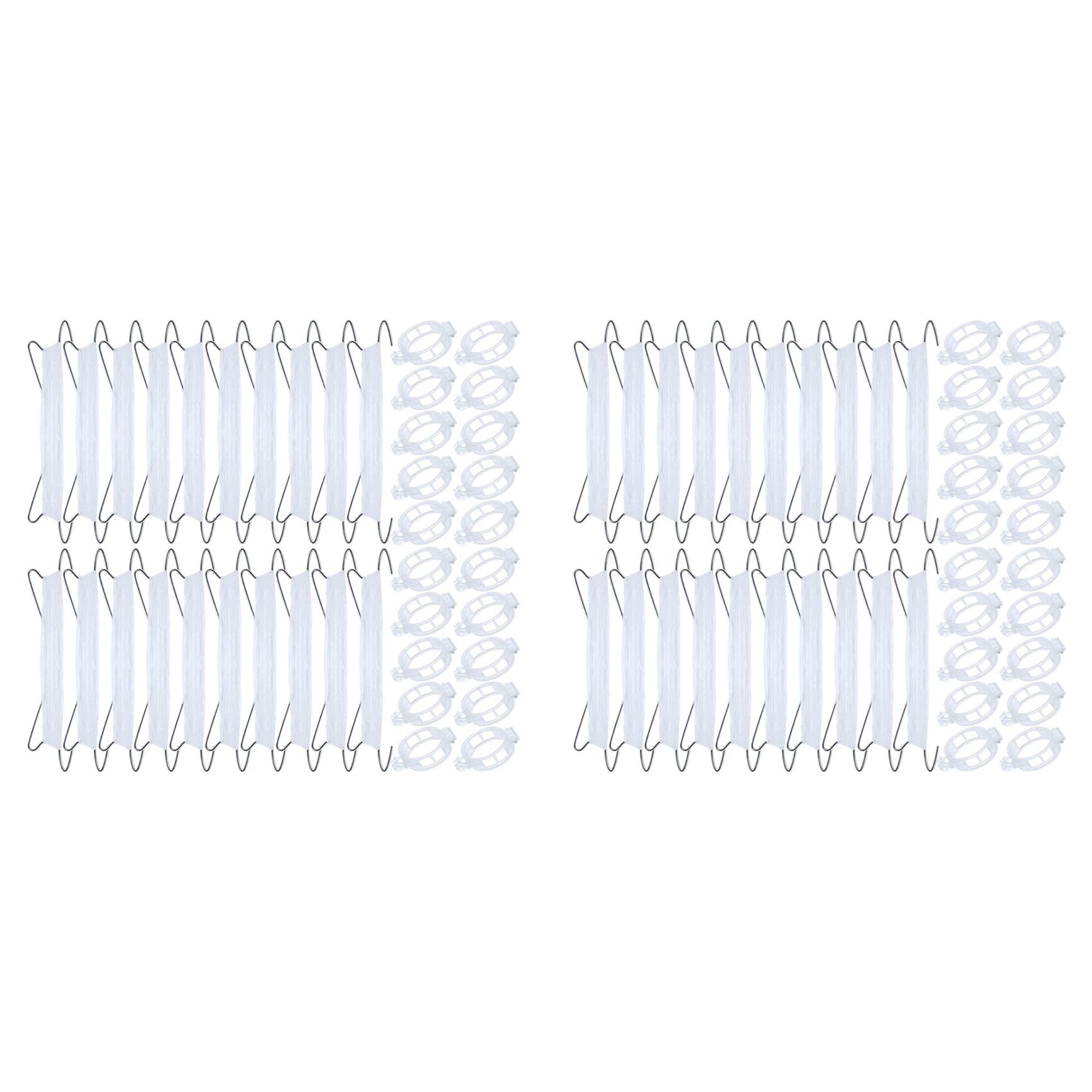 Jnchdghwa Silver & White 80Pcs Tomato Hooks With String, Tomato Support Hooks, Tomato Holder Hooks & Plant Support Clips With 33.3Ft Twine
