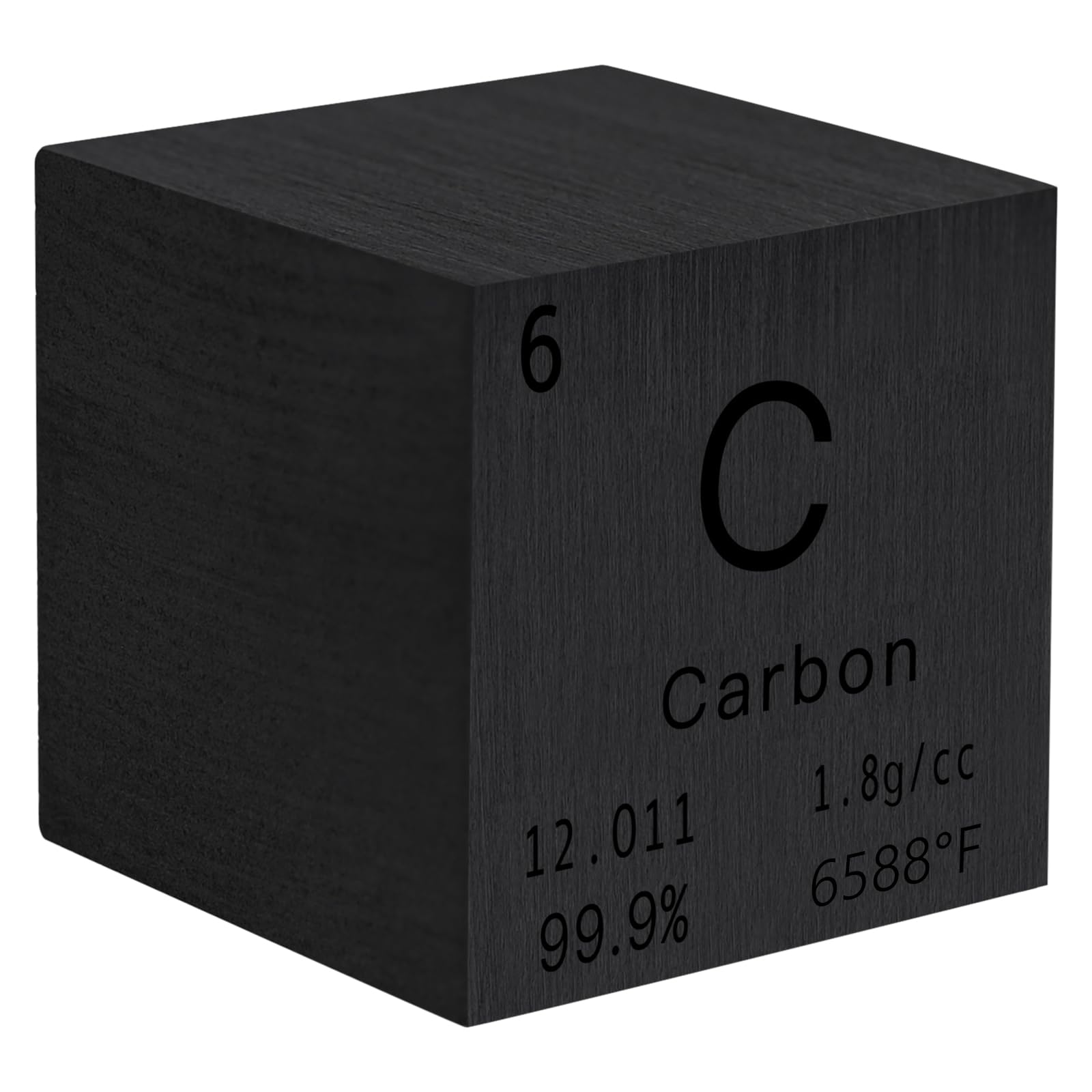 Carbon Cube High Density Laser Engraved Periodic Table Collection Lab Materials DIY Teacher Science Creative Gift (Carbon, 1 inch)