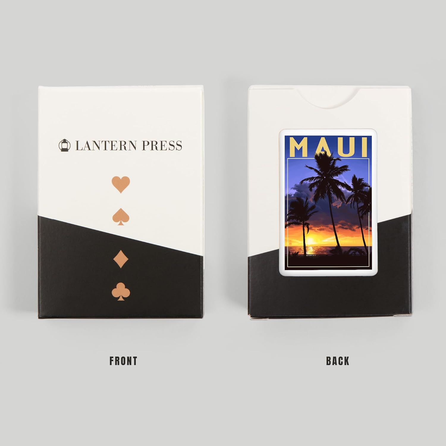Lantern Press Maui, Hawaii, Palms and Sunset, 52 Playing Cards for Adults, Poker Size Card Deck