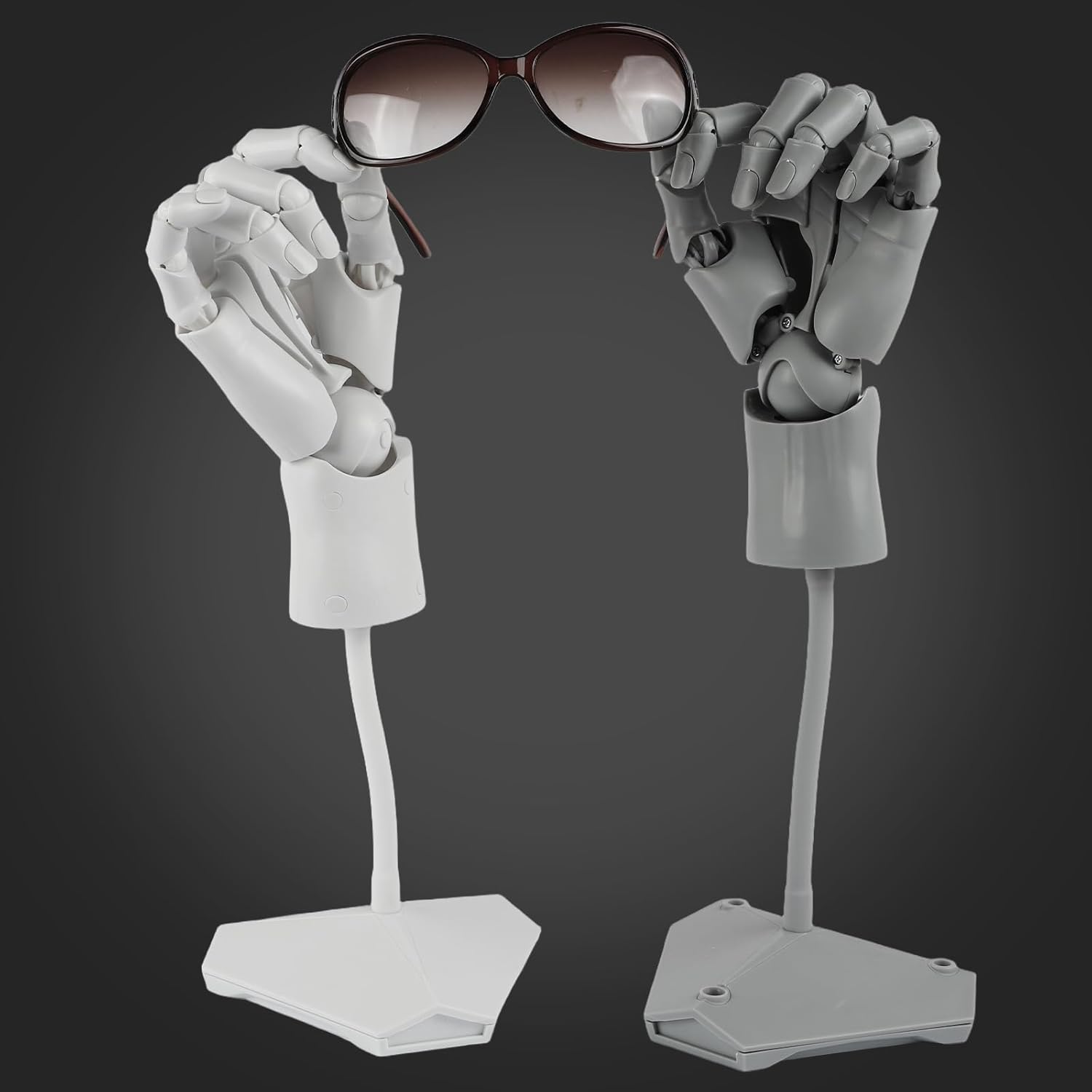 Left Hand Model Adjustable Artists Manikin Hand Figure Poseable Art Mannequin for Drawing Decoration Ornaments Imitation of Human Hands for Artists, Painting, Displaying, Desk Decor (Grey)