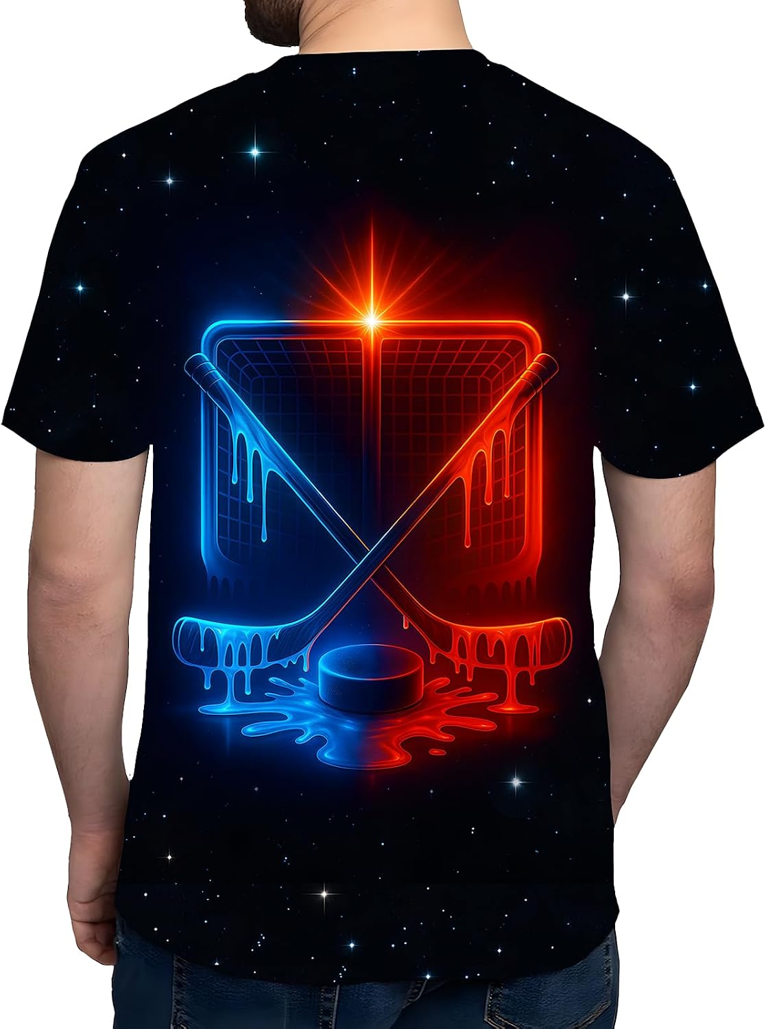Sports Drip Gift Shirt Neon Unisex Crewneck Short Sleeve Double Sided Print Unique Eye Catching Streetwear Gameday