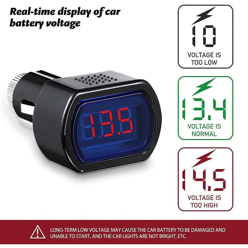 Impermeabile DC 5 V-48 V Mini Rotondo Pannello LED Voltmetro Digale Tester12 V 24 V 36 V Monor Display Voltmetro Per Auto Moto - Foto 8