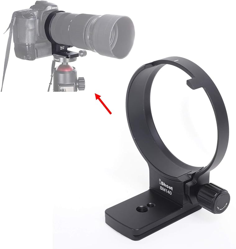 iShoot Tripod Mount Ring, Lens Collar Support Compatible with Sigma 100-400mm f/5-6.3 DG OS HSM Contemporary Lens (EF/F Mount), Bottom is ARCA Quick Release Plate for ARCA-Swiss Fit Tripod Ball Head