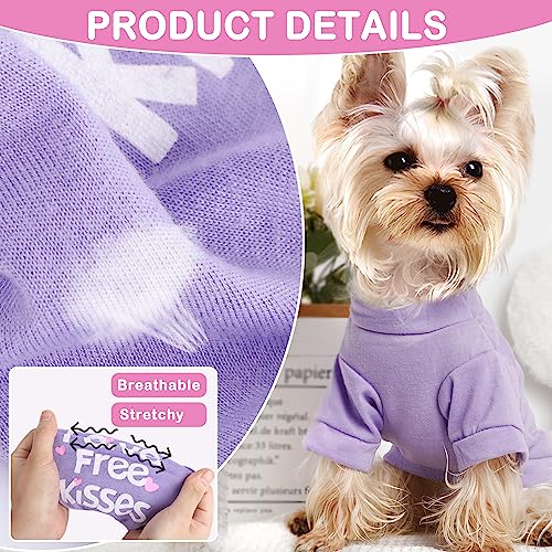 Yikeyo Set Of 4 Dog Shirt For Small Dog Girl Puppy Clothes For Chihuahua Yorkies Bulldog Summer Pet Outfits Female Outfits Tshirt Apparel (4Pc, Large) #TOP2