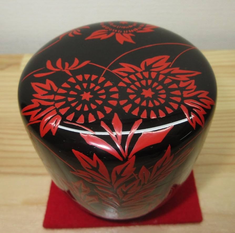 送料込【逢絢亭】茶道具 大棗 山中塗 春野蒔絵 内銀地 真塗 中村恭蔵 共箱入り Amazon|【逢絢亭】茶道具 棗 大棗 山中塗 朱絵 菊蒔絵 内金塗