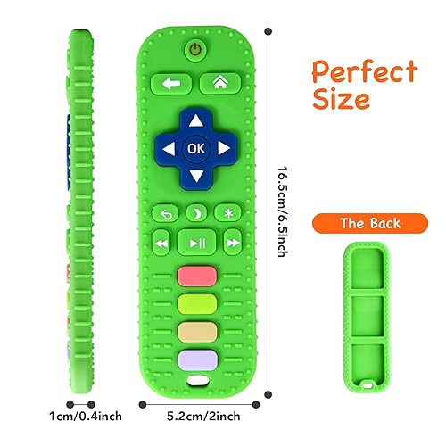 Miniatura 7 de Hooku Paquete de 2 mordedores remotos para bebés, mordedores de silicona para bebés de 6 a 12 meses, juguetes de dentición para bebés de 0 a 6