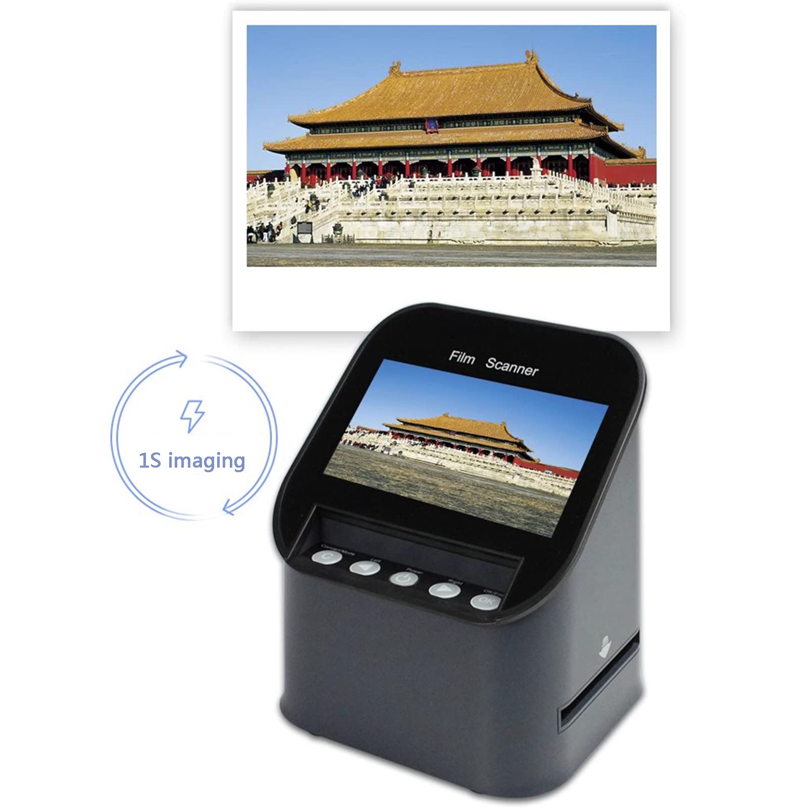 Scanner per pellicole da 22 MP, Scanner Digitale per Diapositive, con Ampio Display da 4,3" e HDMI, converte pellicole da 35 mm/126/110/Super 8 e Diapositive da 135/126/110 in Foto digitali