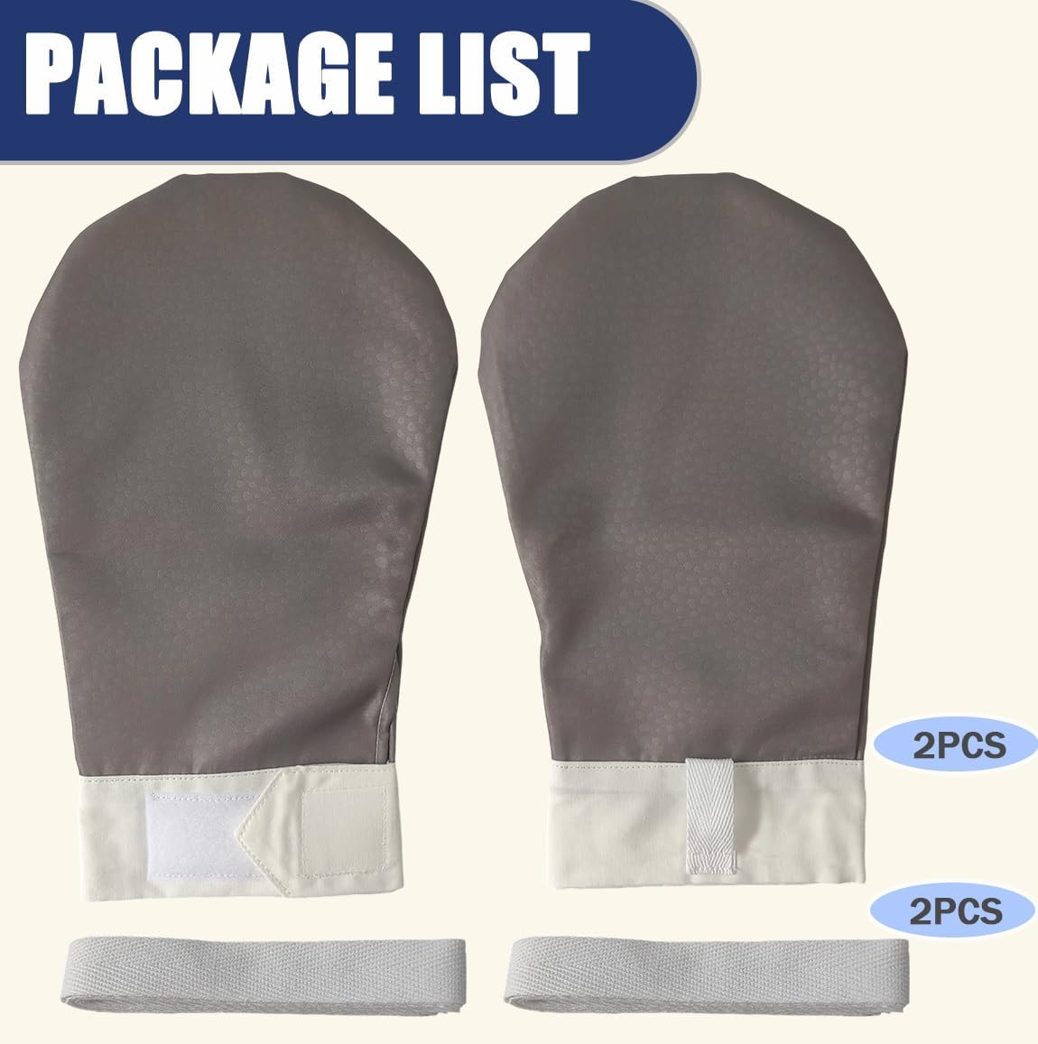 2PCS Waterproof Dementia Restraint Gloves,Anti Scratch Mitts for Elderly,Protective Mitten for Dementia Patients/Adults