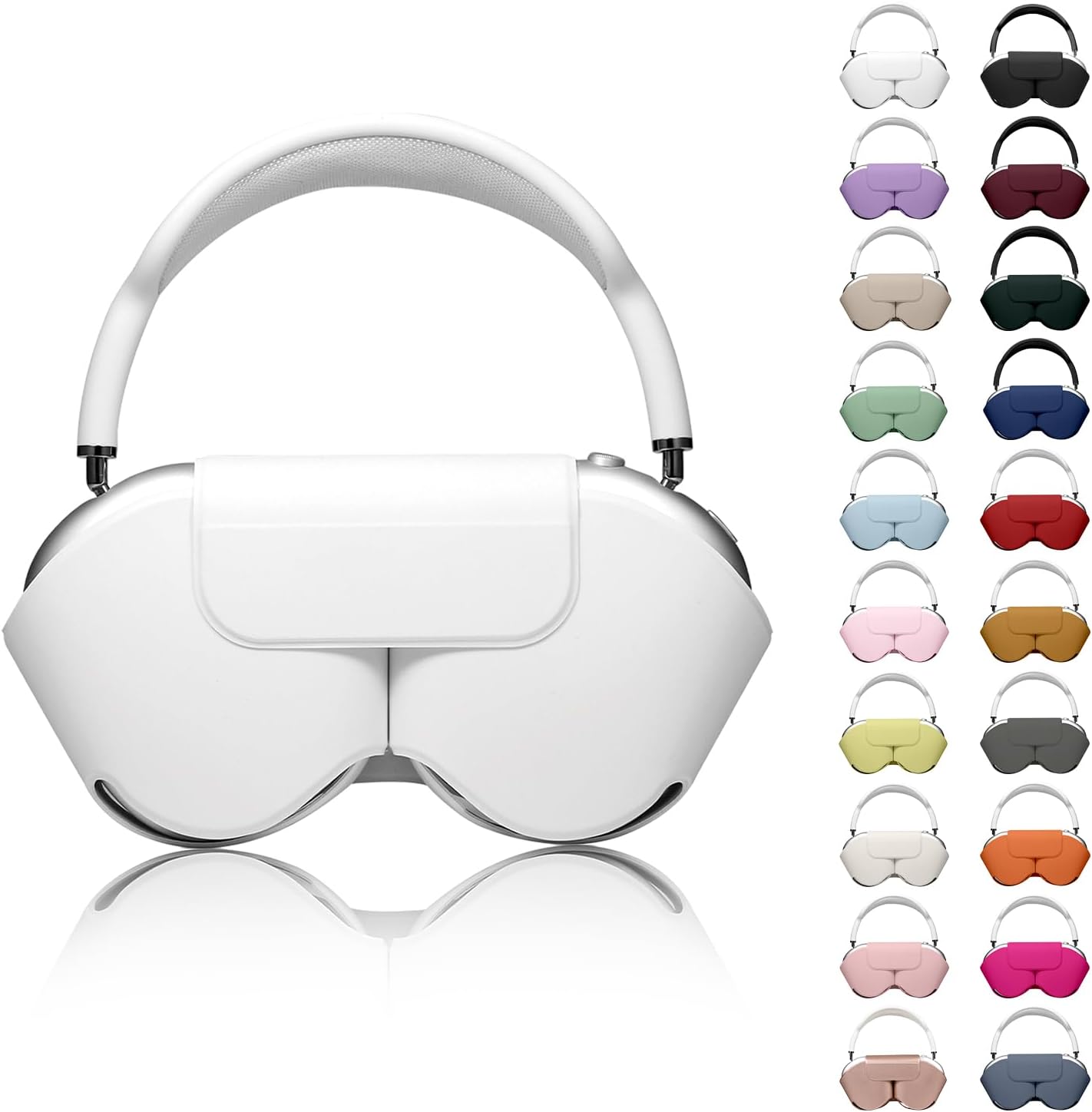 YoutecYoutec for Apple Airpods Max Case,Smart Case Cover Accessories with Sleep Mode Made by PU Leather Original Replacement Carrying Case for Airpod Pro Max Headphones,White