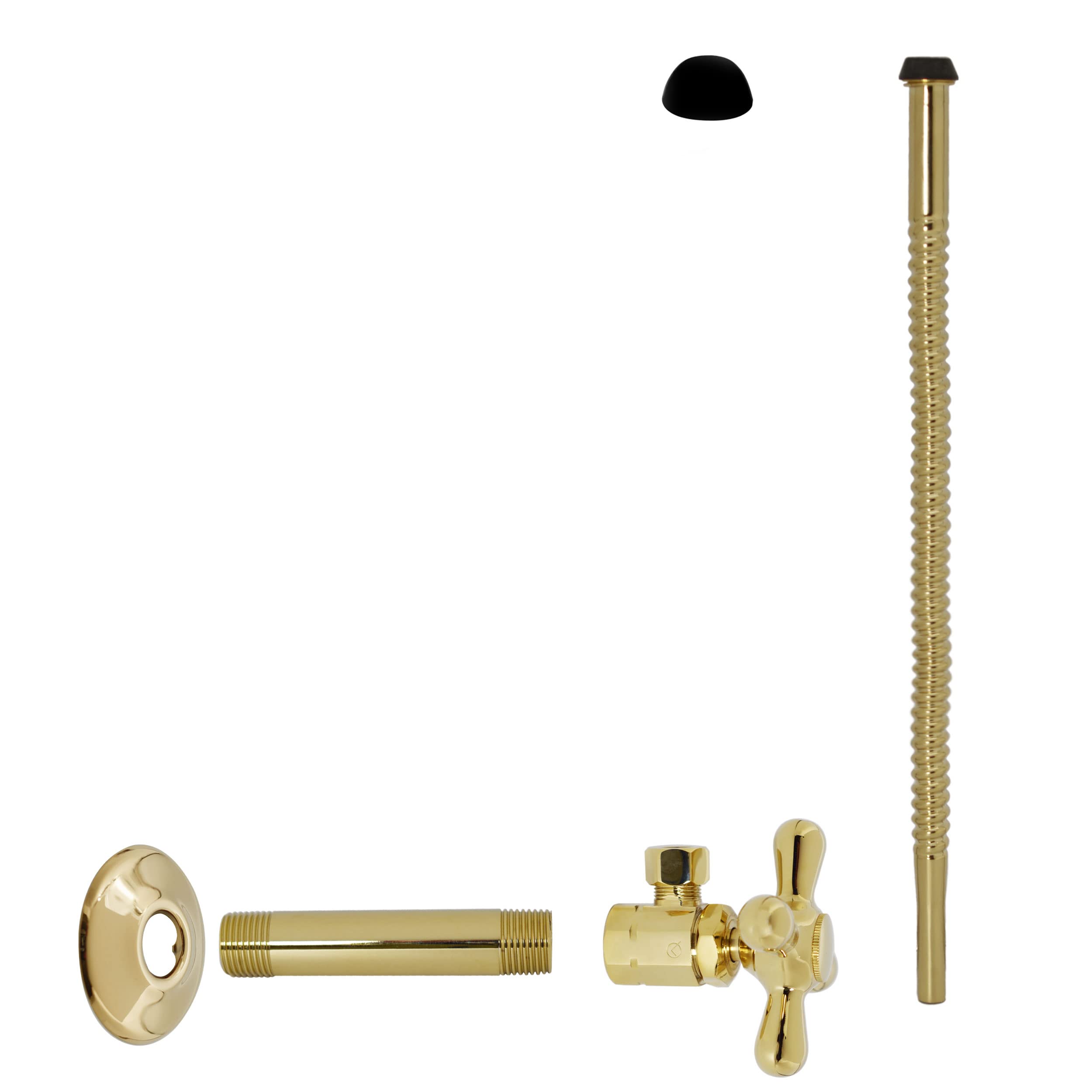 Westbrass D103K12X-01 Kit de Suministro Corrugado IPS de 1/2 3/8 diámetro Exterior x 12 Pulgadas, latón Pulido