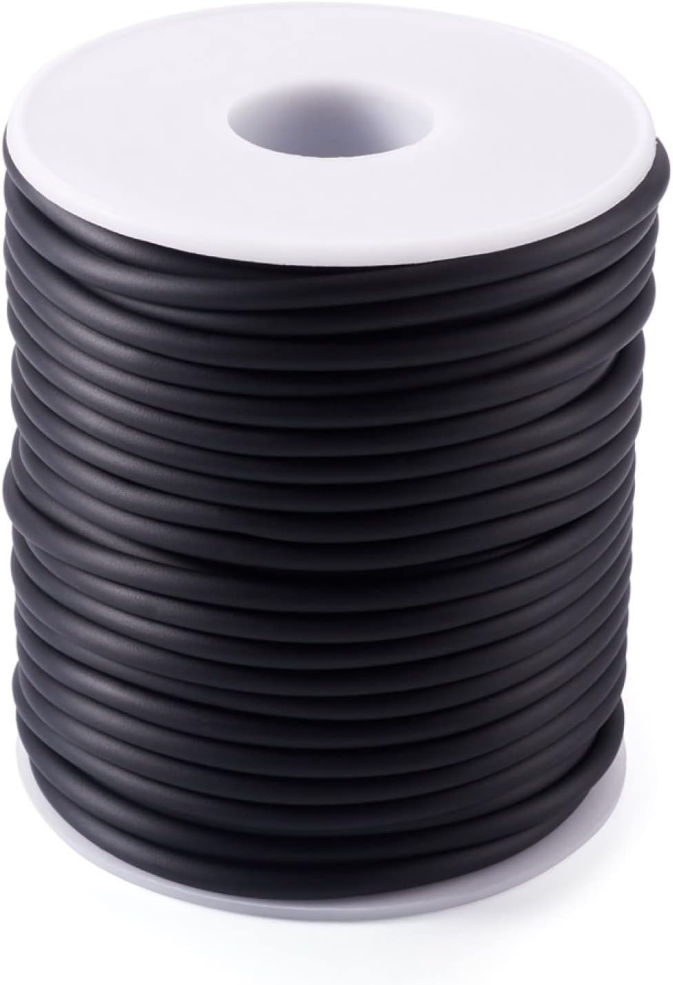 FASHEWELRY 27.34 Yards Hollow Pipe Rubber Tubing 3mm With 1.5mm Hole for Knitting Projects, Barber Cord (Black)