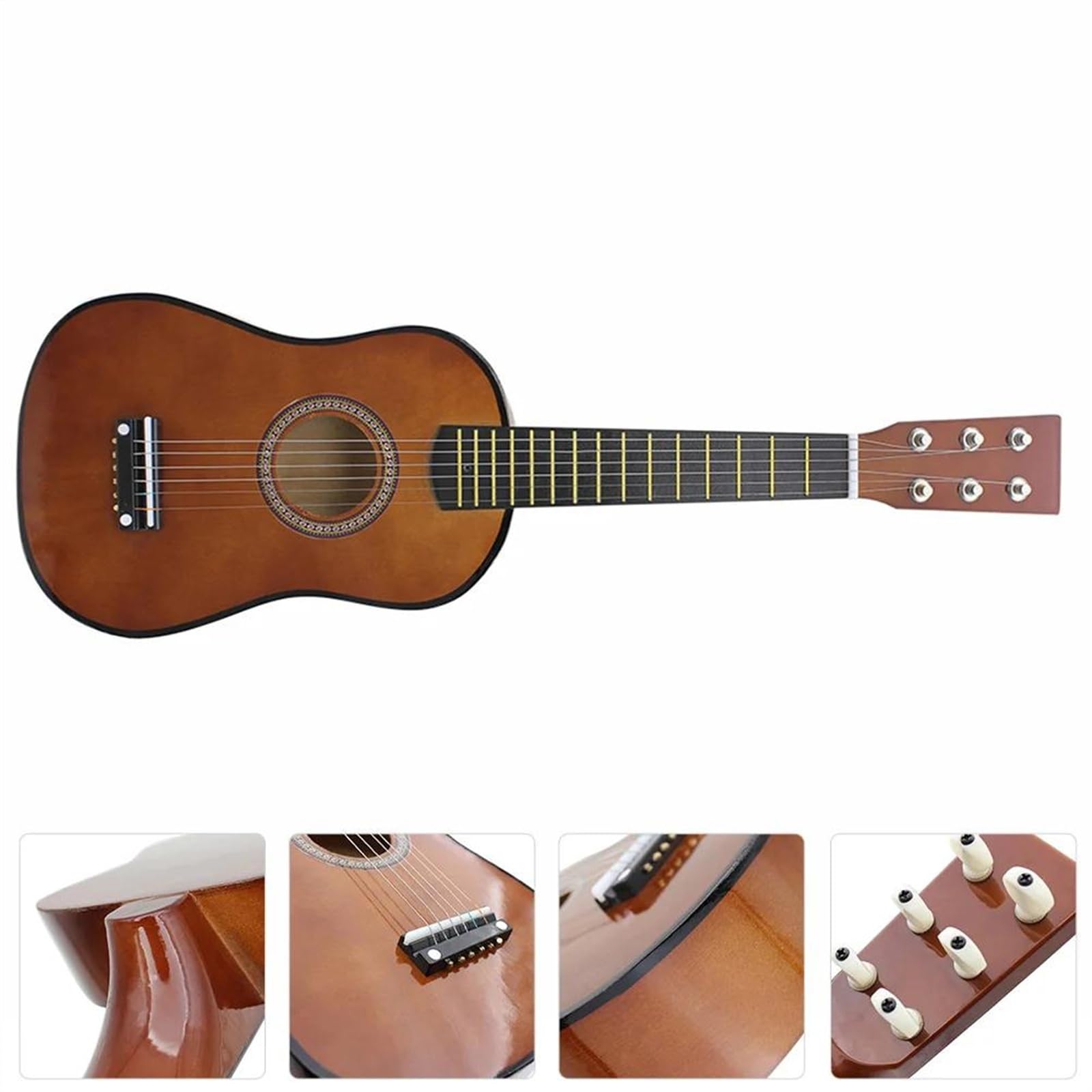 23-calowa Gitara Akustyczna Dla Początkujących 6-strunowa Drewniana Mała Gitara Ukelele W Tradycyjnym Stylu Ukulele dla Początkujących (Color : 01)