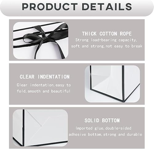 Miniatura 4 de QLSKO Bolsa de regalo inicial con cinta de lazo, bolsa de papel horizontal personalizada con monograma, regalos de cumpleaños para mujeres y hombres