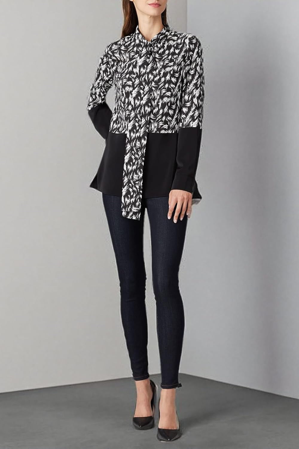 Rent The Runway Pre-Loved Feather Two Tone Blouse - Image 7