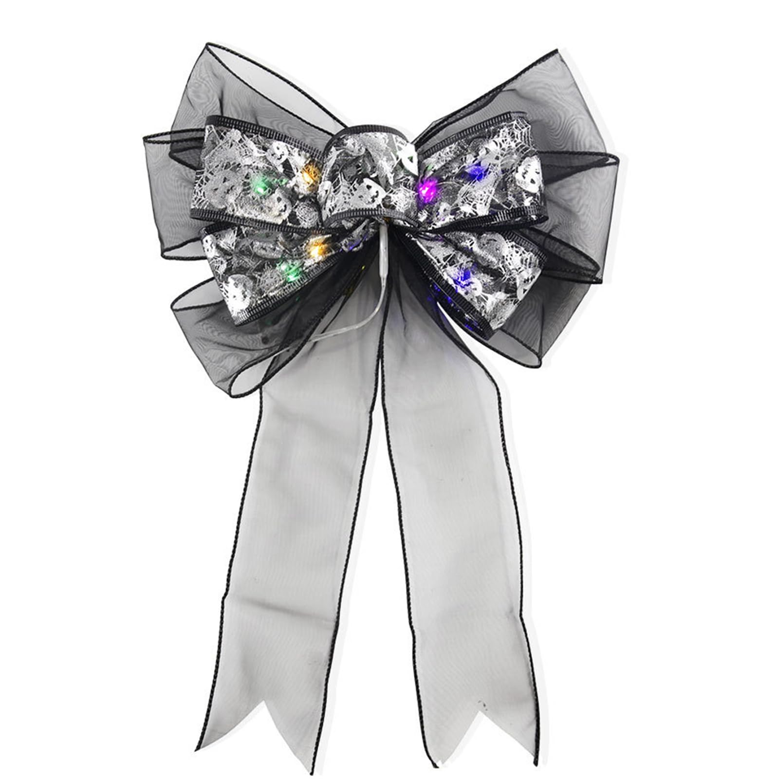 Tsophreniq Transparents Sparkling LED Illuminated Butterfly Knots for Halloween Decoration Indoor Outdoor Decoration