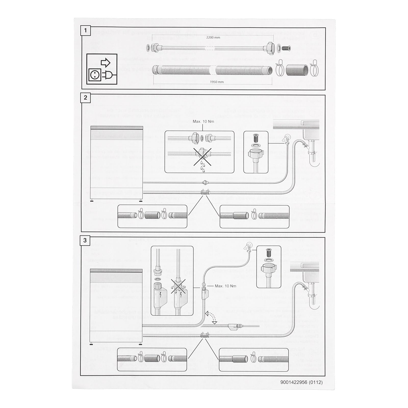 LUTH Premium Profi Parts Juego de manguera de extensión compatible con Bosch 00350564, manguera de desagüe 2 m para lavavajillas