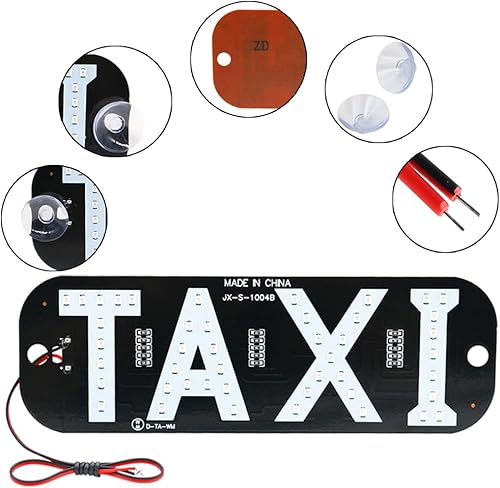 Miniatura 3 de 2 unids Taxi Led Car Parabrisas Cabina Indicador Lámpara 12V Taxi Signo Bombilla Parabrisas Taxi Guia Luces (Rojo)