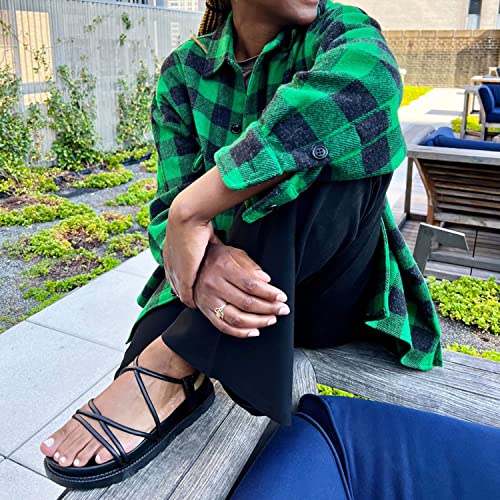 Olivia Miller Women's Fashion Ladies Shoes, Taupe Brown Pvc W Criss Cross Strappy Straps N Elastic Back Strap, Slip On Open Toe Trendy Casual Summer Slide Flat Sandals #TOP7