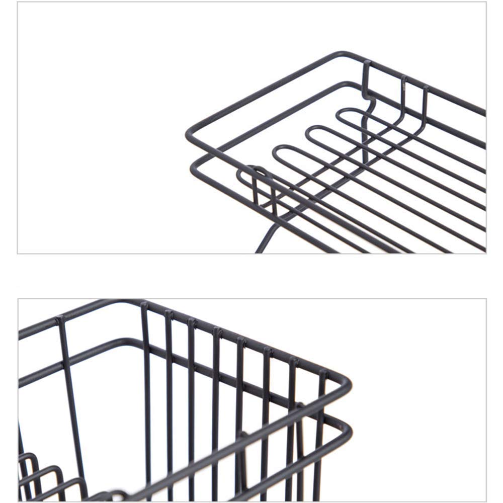 Rasikvar GI Steel Self-Adhesive Multipurpose Bathroom Shelf with Hooks/Towel Holder/Rack/Bathroom Accessories-Wall Mount - Pack of 1 (Black,Powder Coated) 4