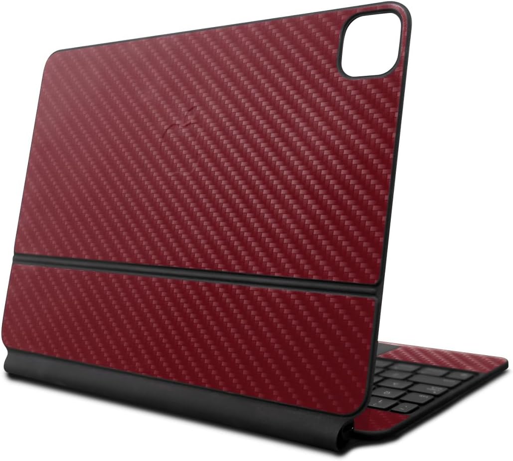 Carbon Fiber Skin Compatible with Apple Magic Keyboard for iPad Pro 13‑inch (M4) 2024 - Solid Burgundy - Premium 3M Vinyl Protective Decal Cover - Easy to Apply | Crafted in The USA by MightySkins