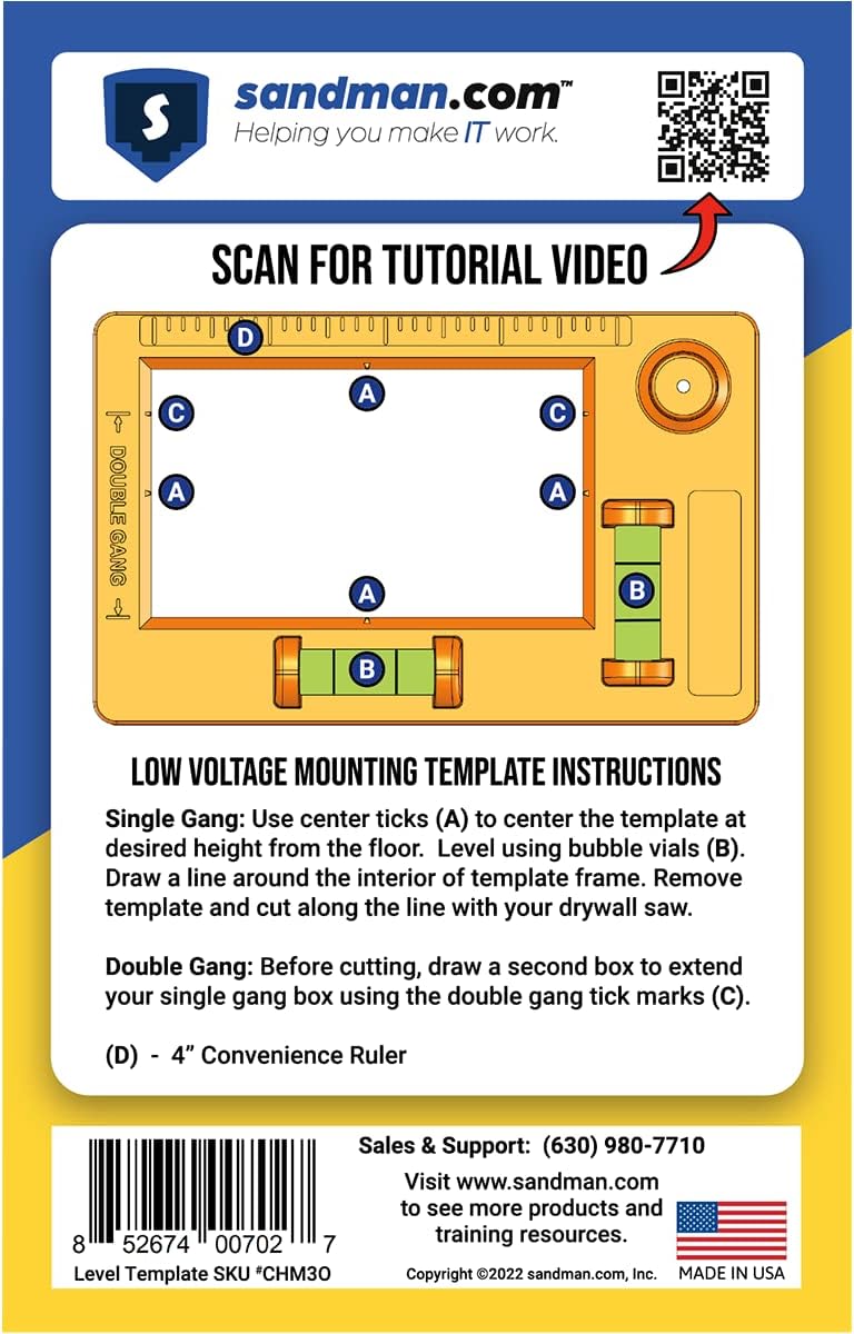 Low Voltage Mounting Bracket Template (Template - Single)