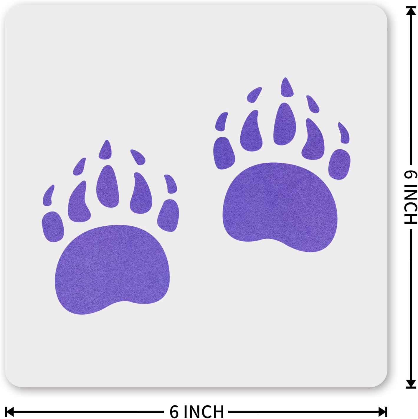 MAGJUCHE Bear Claw Stencil 6 Inches, Reusable Bear Footprint Stencil for Painting DIY Crafts Decor