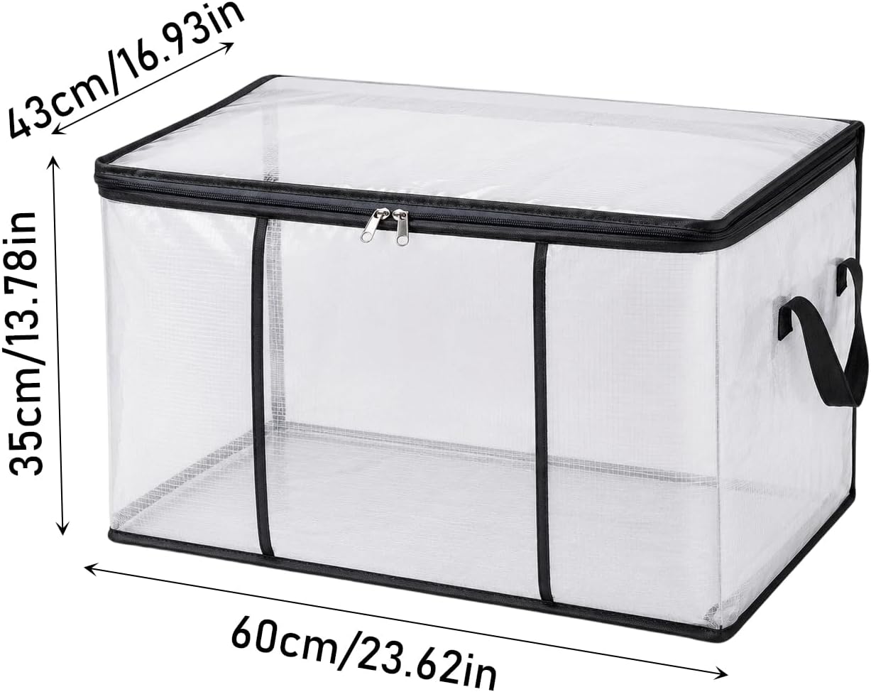 Large Capacity Clear Storage Bag, Thickened Travel Luggage Bag, Waterproof Organizer for Bedding and Clothes, Space-Saving Moving Bag with Handles