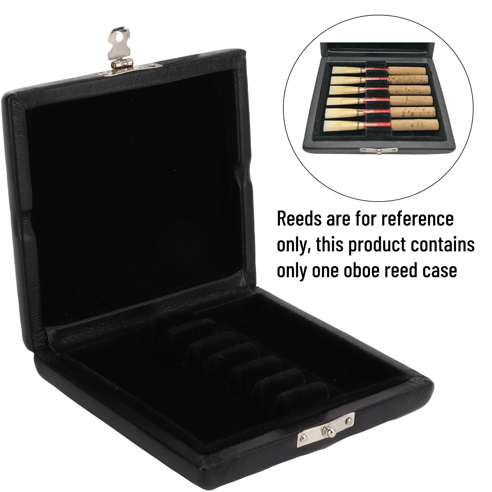Oboe Reed Case PU Leather Reed Case Holder Storage Box per 6 Ance Accessori per Strumenti Musicali Oboe