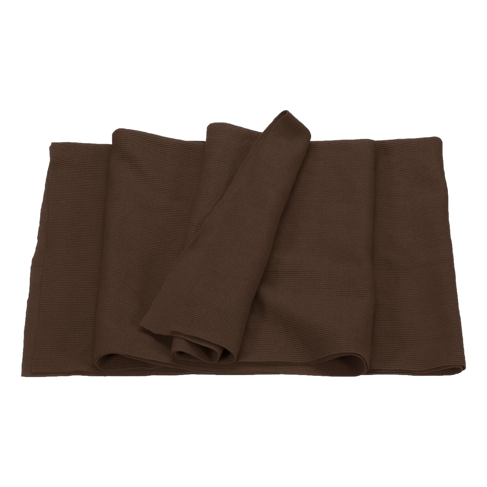 MECCANIXITY 47" Elastic Cuffs Ribbed Trims Cotton Fabric Knit Rib Stretch Tape Cuff Sleeve Waistband for Sewing, 20" Wide Dark Brown