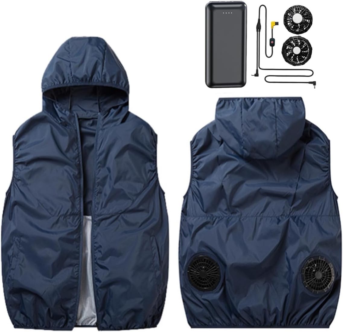 Jacket with Fans for Cooling,Men's 360° Air Cooling Fan Vest–9-Blade, 3-Speed, 13H Wearable AC for Outdoor Use