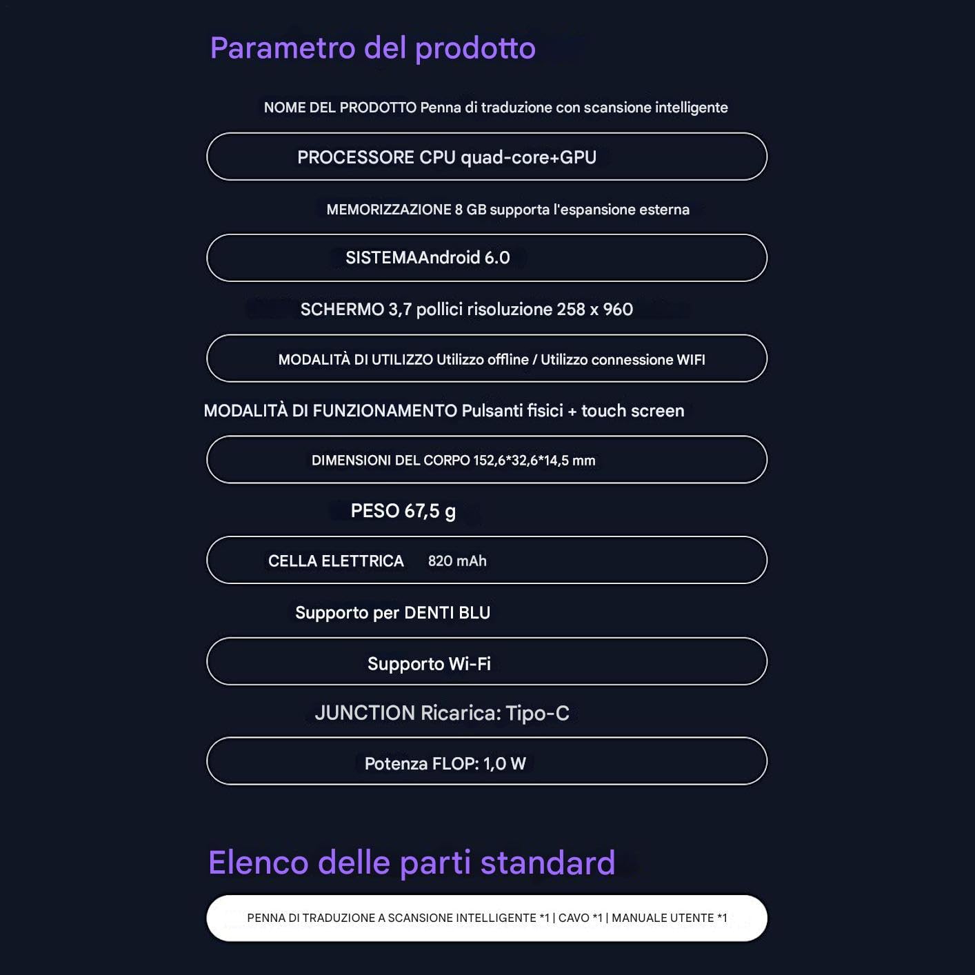 Penna Traduttore con Scansione Penna Traduzione Offline di Supporto per | 142 Lingue Dizionari Elettronici Scanner in Voce Strumenti Lettura per Studenti