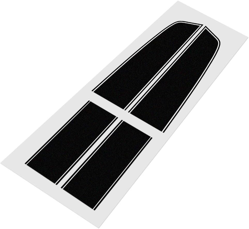 Rally Racing Hood and Trunk Stripes Graphics Kit Vinyl Decal Wrap Sticker for Chevrolet Camaro 2010-2015 Accessories (Matte Black)