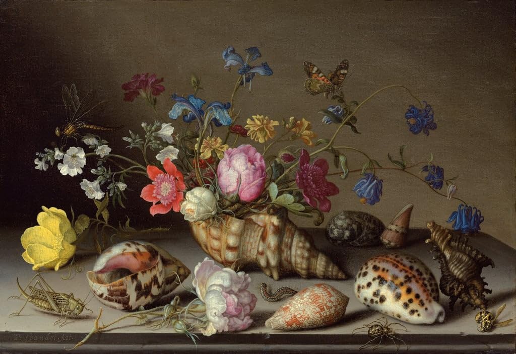 Poster Impression Tableaux Graffiti Art Mural Fleurs Coquillages Insectes Balthasar 60x90cm