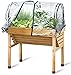 Produktbild VegTrug Hochbeet WallHugger H:96 cm B:77 cm T:46 cm mit Abdeckhaube FSC 100% zertifiziertes Holz Natur