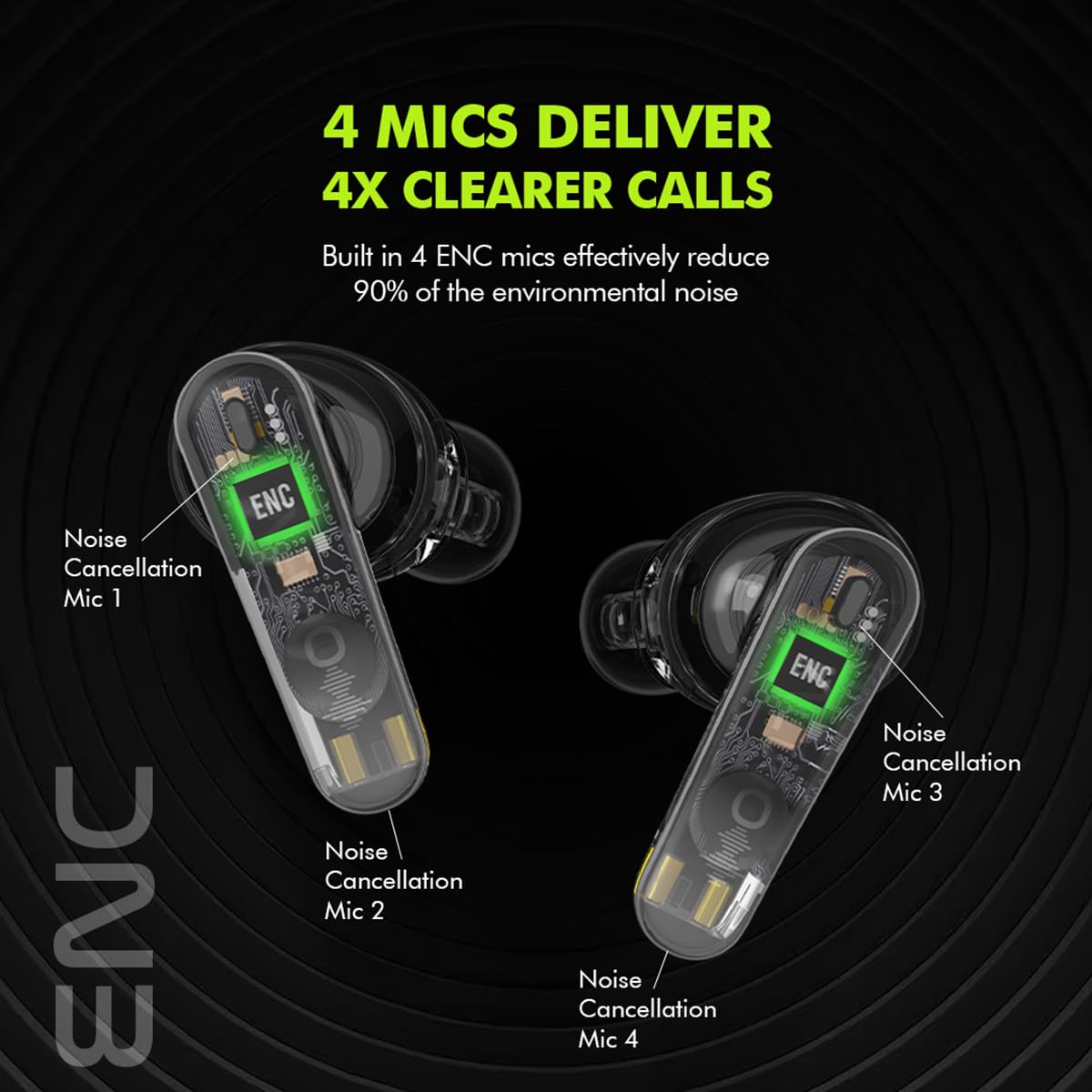 ACwO Dwots 727 ANC TWS Earbuds with 25Db Pure Audio Real ANC, 42Hrs Playtime, NFS Gaming Mode, Sonic Shield Quad Mics Enc, Instant Auto Connect,Hyper Boost - in Ear 2