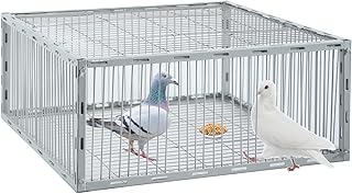 Pigeon Trap with Escape-Proof Design,Pigeon Cage with One-Way Entry,Ideal Pigeons Coop,Chicken and Bird Trap Cage,Portable & Easy Assembly,Unharmful Made of High-Strength Iron with Anti-Rust Paint