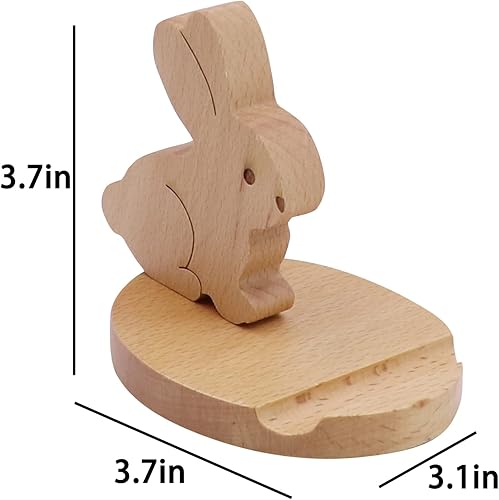 Miniatura 37 de Lindo ciervo soporte de teléfono celular Soporte de escritorio de madera para teléfono inteligente para todos los teléfonos móviles Animal teléfono