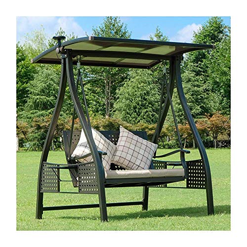 QHYTL Sillas de Columpio para Exteriores con Dosel, Columpio de jardín, hamacas Lazy Daze, Banco Columpio, Juego Patio, jardín, Porche y Junto a la Piscina