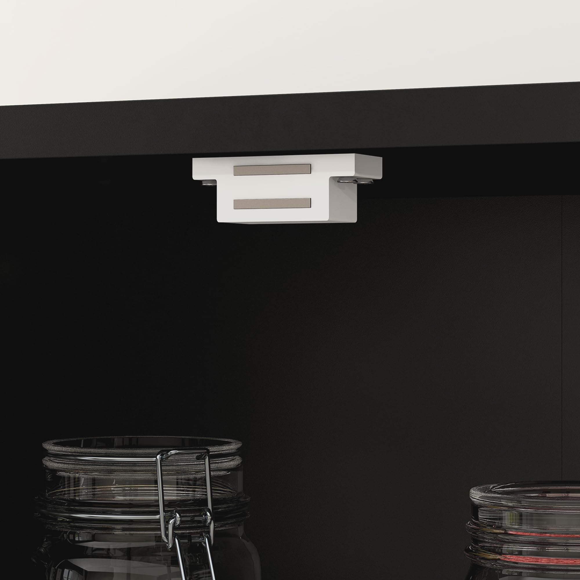 HOMCOM Armoire de Cuisine Buffet Haut 160 cm Noir | 4 Portes dont 2 Portes Vitrées, 1 Tiroir, Étagères Réglables