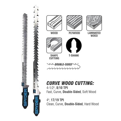 Miniatura 3 de Spyder 300004 Hoja de sierra de calar de 4 pulgadas de doble cara, 2 piezas