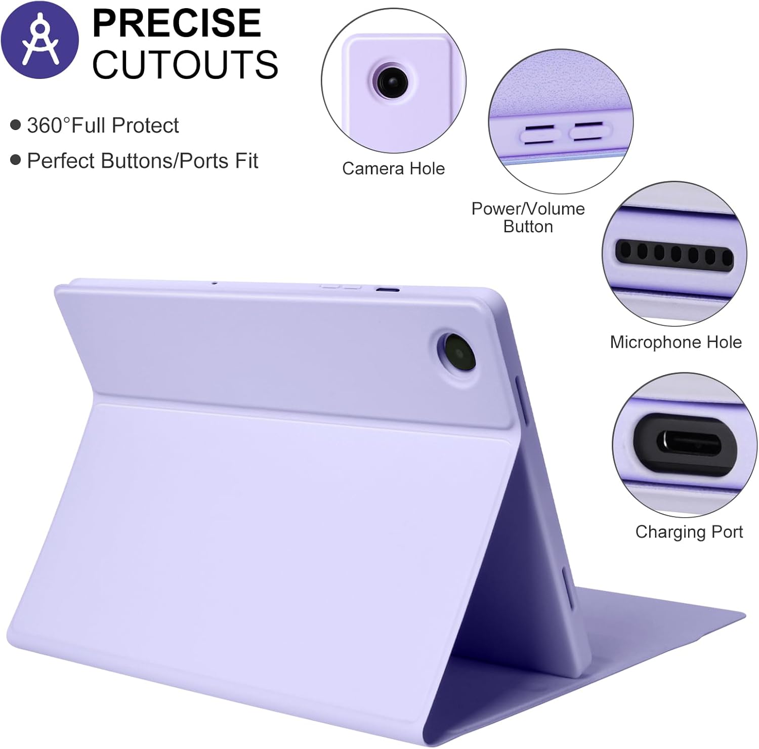 TaIYanG Backlit Keyboard Case for Samsung Galaxy Tab A9 Plus 11 Inch 2023 Model (SM-X210/X216/X218), Slim Lightweight Stand Cover with Magnetically Detachable Wireless Bluetooth Keyboard,Purple